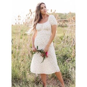 Jessakae Chawton Cottage Midi Dress‎ Pastel Yellow Floral Midi Sundress XXXL 3XL